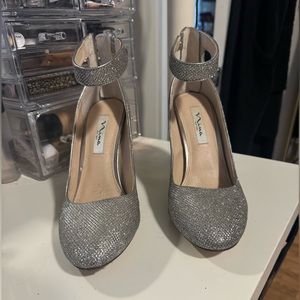 Silver sparky heels